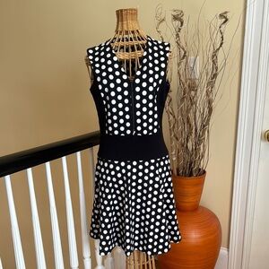 Michael Kors Elegant Black and White Polka Dot Dress